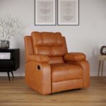 Solimo Perfect Loung Leatherette | Single Seater Sofa Recliner | Manual Recliner