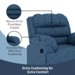 Softland Plush Premium Fabric Manual Recliner | German Engineered Mechanism | 1 Seater - Superior Seat Comfort | Free Installation - Image 4