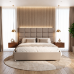 Softland | Wooden Bed | Wooden Cot | Palang For Bedroom Solid Wood Bed |Beige - Image 2