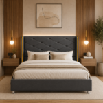 Softland | Wooden Bed | Wooden Cot | Palang For Bedroom Solid Wood Bed | Dark