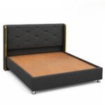 Softland | Wooden Bed | Wooden Cot | Palang For Bedroom Solid Wood Bed | Dark - Image 6